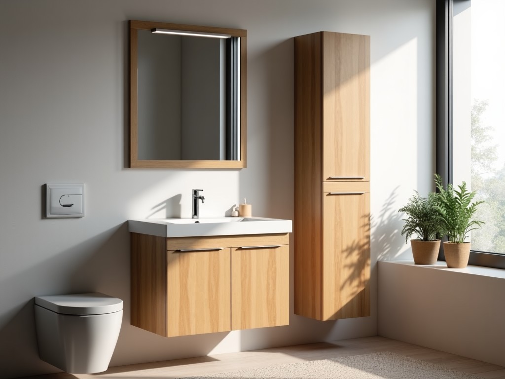 B2B Free Standing Oak Bathroom Cabinet