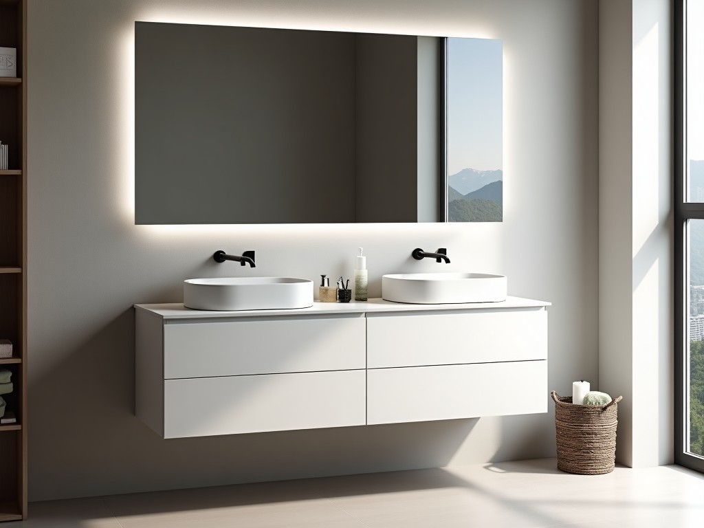 B2B Modern Double Sink Bathroom Vanity