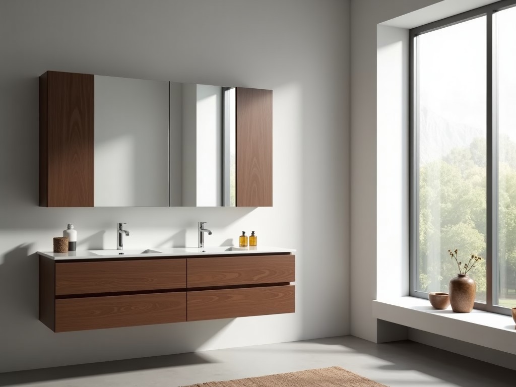 Bulk Wall Hung Mirrored Tall Bathroom Cabinets