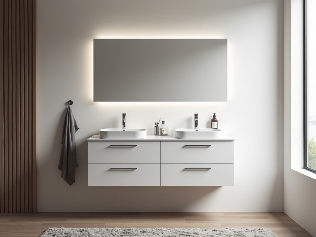 Custom Factory Bathroom Wall Hung Cabinet Vanity