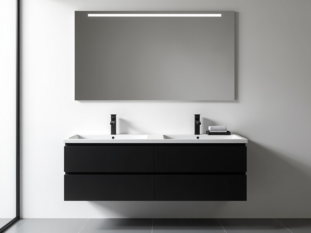 Custom Factory Black Bathroom Sink Cabinet