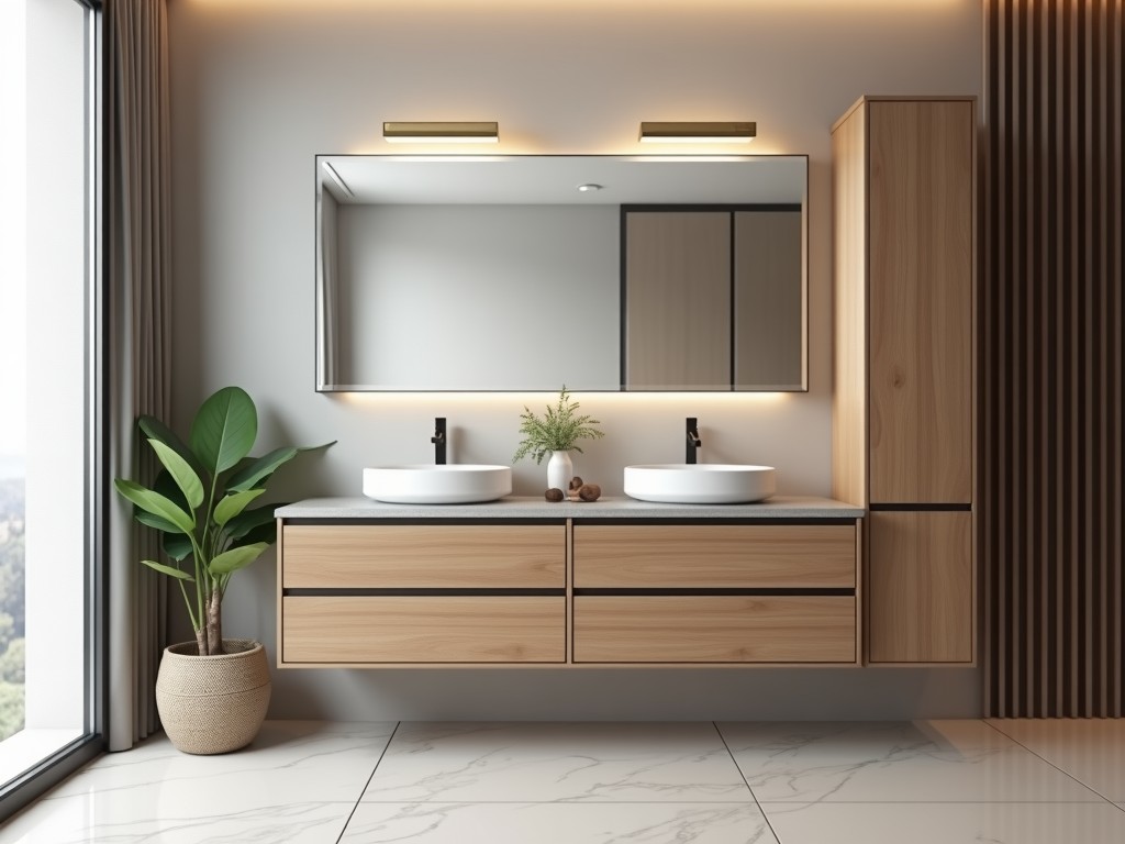 Custom Factory Built In Bathroom Cabinets