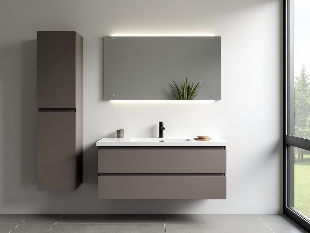 Custom Factory Grey Bathroom Wall Cabinet