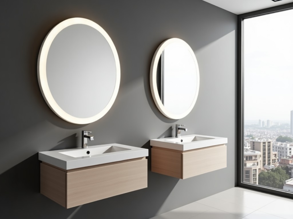 Direct Factory Oval Bathroom Mirror Cabinet
