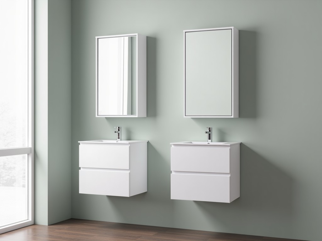 Tall White Wall Mounted Bathroom Cabinets