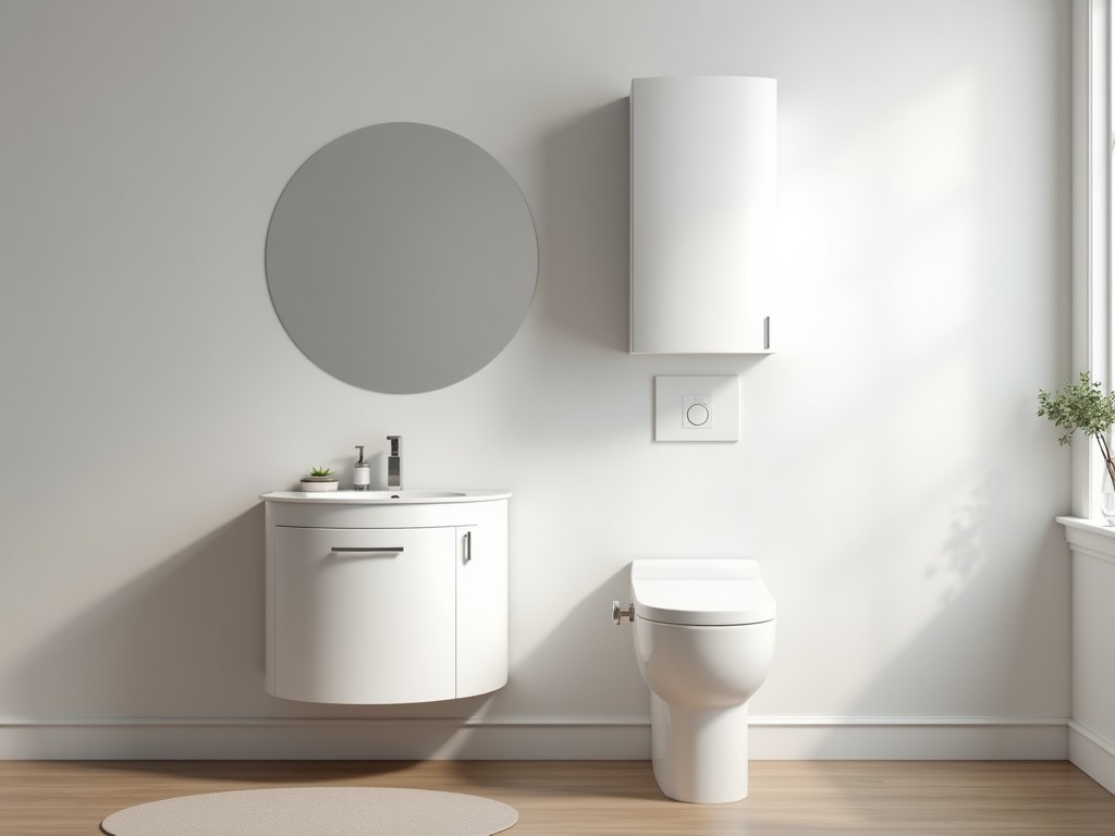 White Wall Mounted Corner Bathroom Cabinet